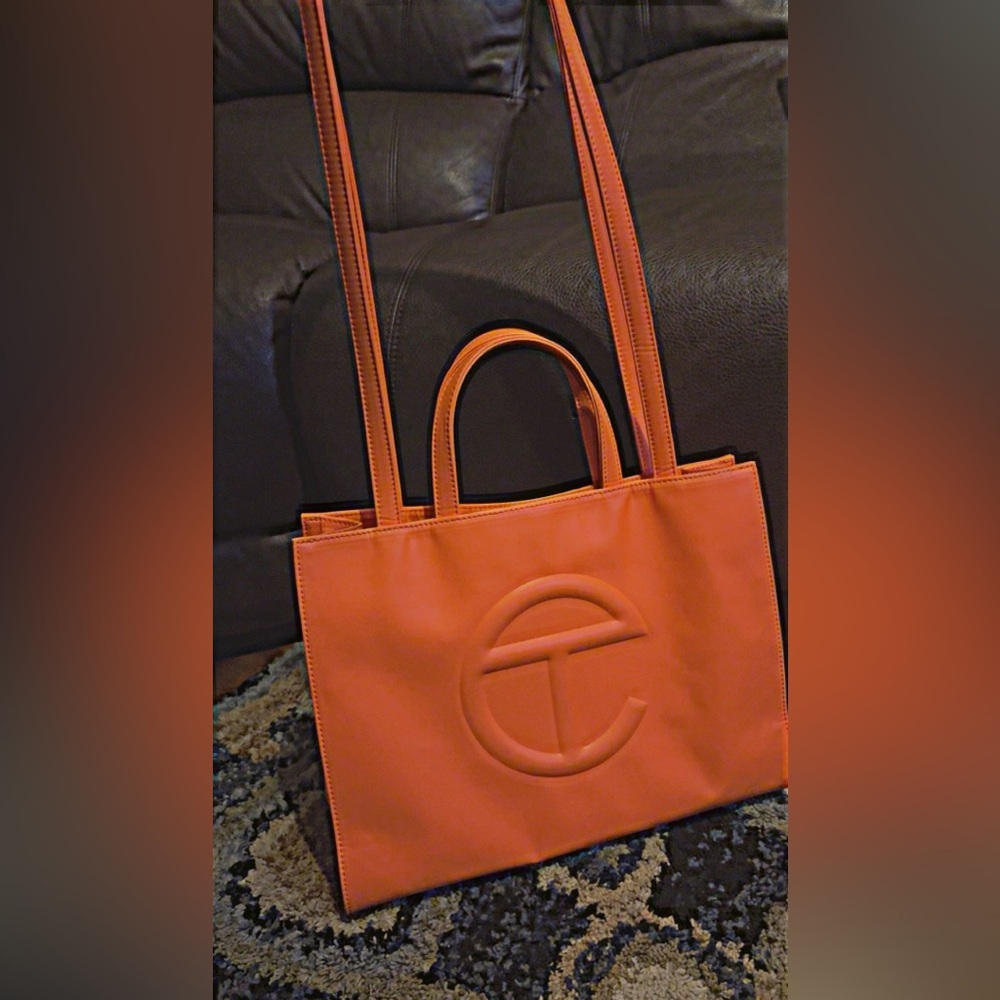 Telfar Orange Vegan Leather Tote